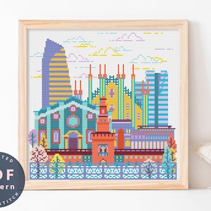 Cross Stitch Pattern Milan, Cross Stitch Patterns, Cross Stitch Funny, Cross Stitch Easy, Digital Prints