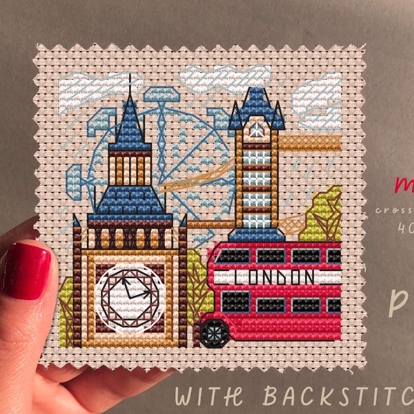 London Mini City  Cross Stitch Pattern | Do It Yourself | Needlepoint Pattern | Pattern Pdf