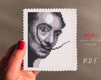 Salvador Dali Cross Stitch Pattern: Beginner Embroidery (PDF Pattern)
