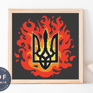 Cross Stitch Pattern Trident And Flame PDF #359
