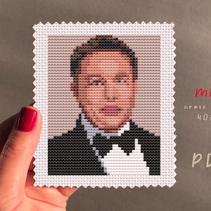Cross Stitch PDF Pattern Elon Musk Self Portrait | Beginner Embroidery | Cross Stitch PDF | Cross Stitch Counted #EMX468