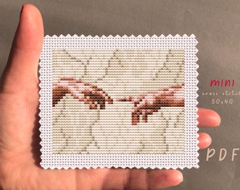 Cross Stitch Pattern Creation Of Adam: DIY Needlepoint project (PDF Pattern)