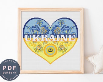 Cross Stitch PatternUkrainian Heart PDF #358