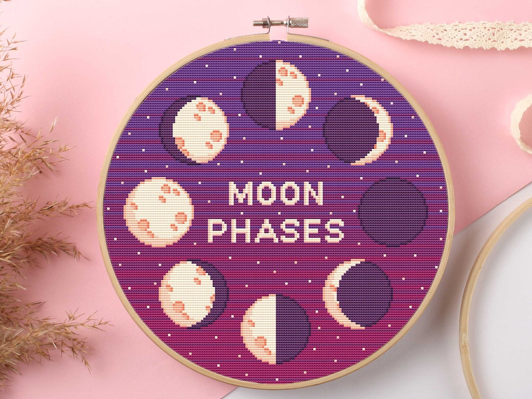 Cross Stitch Pattern Moon Phases Sewing Pattern Cross Etsy