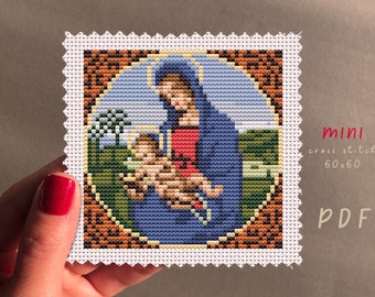 Madonna Conestabile Cross Stitch Pattern: DIY Embroidery (PDF Pattern)