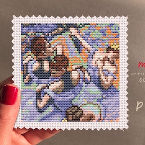 Cross Stitch PDF Pattern Edgar Degas Blue Dancers | Beginner Embroidery | Cross Stitch PDF | Cross Stitch Counted #EMX473