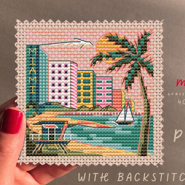 Cross Stitch Miami Etsy