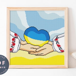 Cross Stitch Pattern Heart in Hands #340