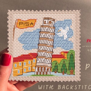 Mini Pisa Cross Stitch Pattern: Funny City Art (Digital Download)