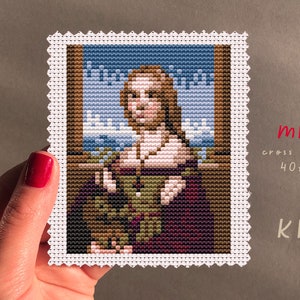 Dame mit Einhorn Kreuzstich Kit, Einfache Kreuzstich, Kreuzstich, Blackwork, Kreatives Geschenk, Kreuzstich Kit