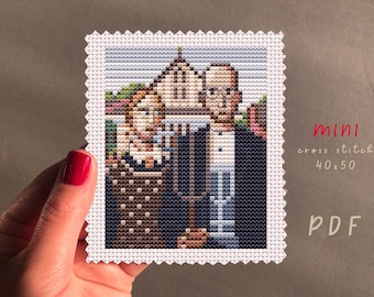 American Gothic Cross Stitch Pattern: DIY Embroidery (PDF Pattern)