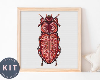 Kit de punto de cruz de insectos: Uloma Culinaris, bordado contado para principiantes