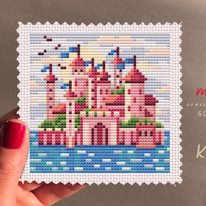 Aschenputtel Schloss Kreuzstichpackung | Stickmuster | Digitaler Kunstdruck | Moderne Wandkunst | Kreuzstich Welt