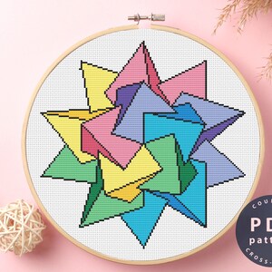 Color Abstraction Cross Stitch Pattern  | Wall Decor | Home Decor DIY | Cross Stitch PDF | Cross Stitch Counted #EMX244_1