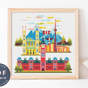 Cross Stitch Pattern Canada, Sewing Kit, Digital Art, Cross Stitch Easy, Cross Stitch Patterns, Cute Cross Stitch