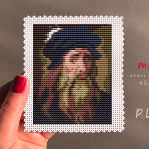 Da Vinci Self Portrait Cross Stitch Pattern: Beginner Embroidery (PDF Pattern)
