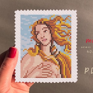 Cross Stitch PDF Pattern Sandro Botticelli The Birth Of Venus | Beginner Embroidery | Cross Stitch PDF | Cross Stitch Counted #EMX462