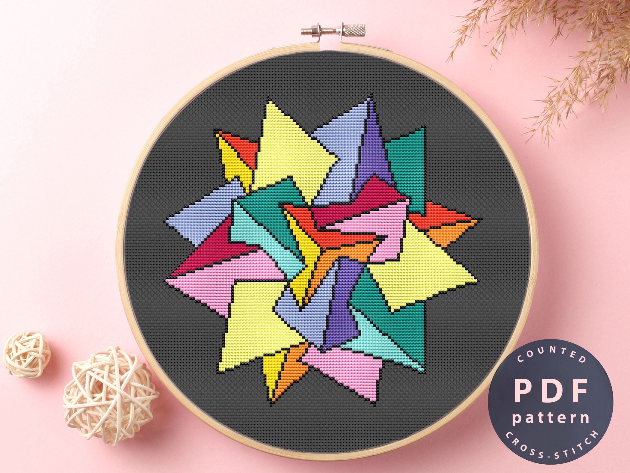Home Decor DIY Cross Stitch PDF Cross Stitch Pattern Color Abstraction