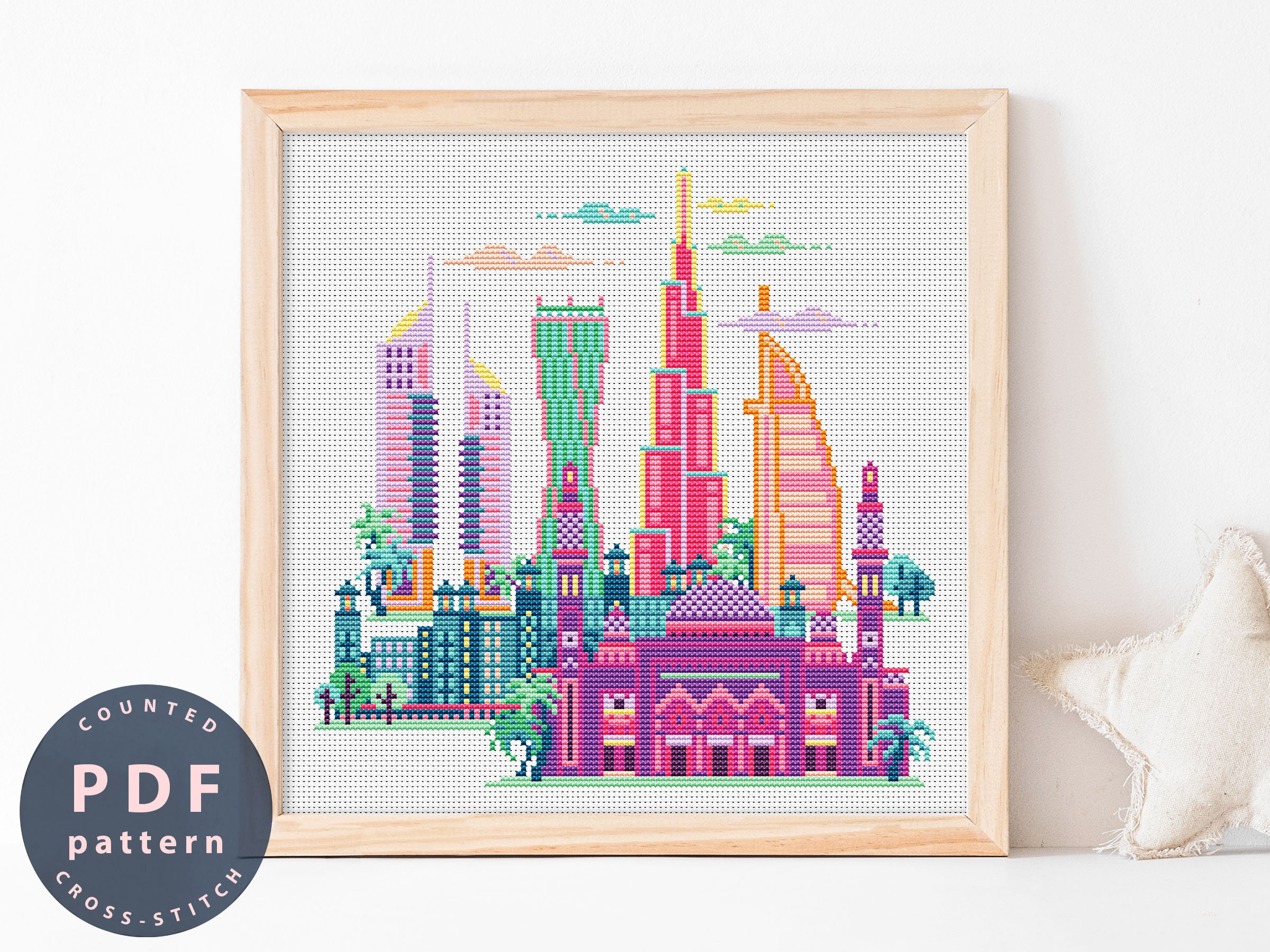 Cross Stitch Pattern Dubai City Art Cross Stitch Cross Etsy