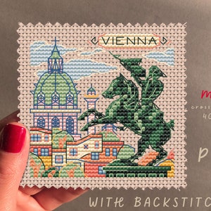 Mini City Vienna Cross Stitch Pattern, Counted Cross Stitch, Cross Stitch Patterns, Cross Stitch Modern, Mini Cross Stitch