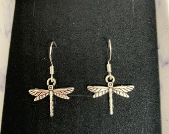 Sterling Silver dainty dragonfly earrings