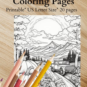 Autumn Themed Coloring Book for Adults
