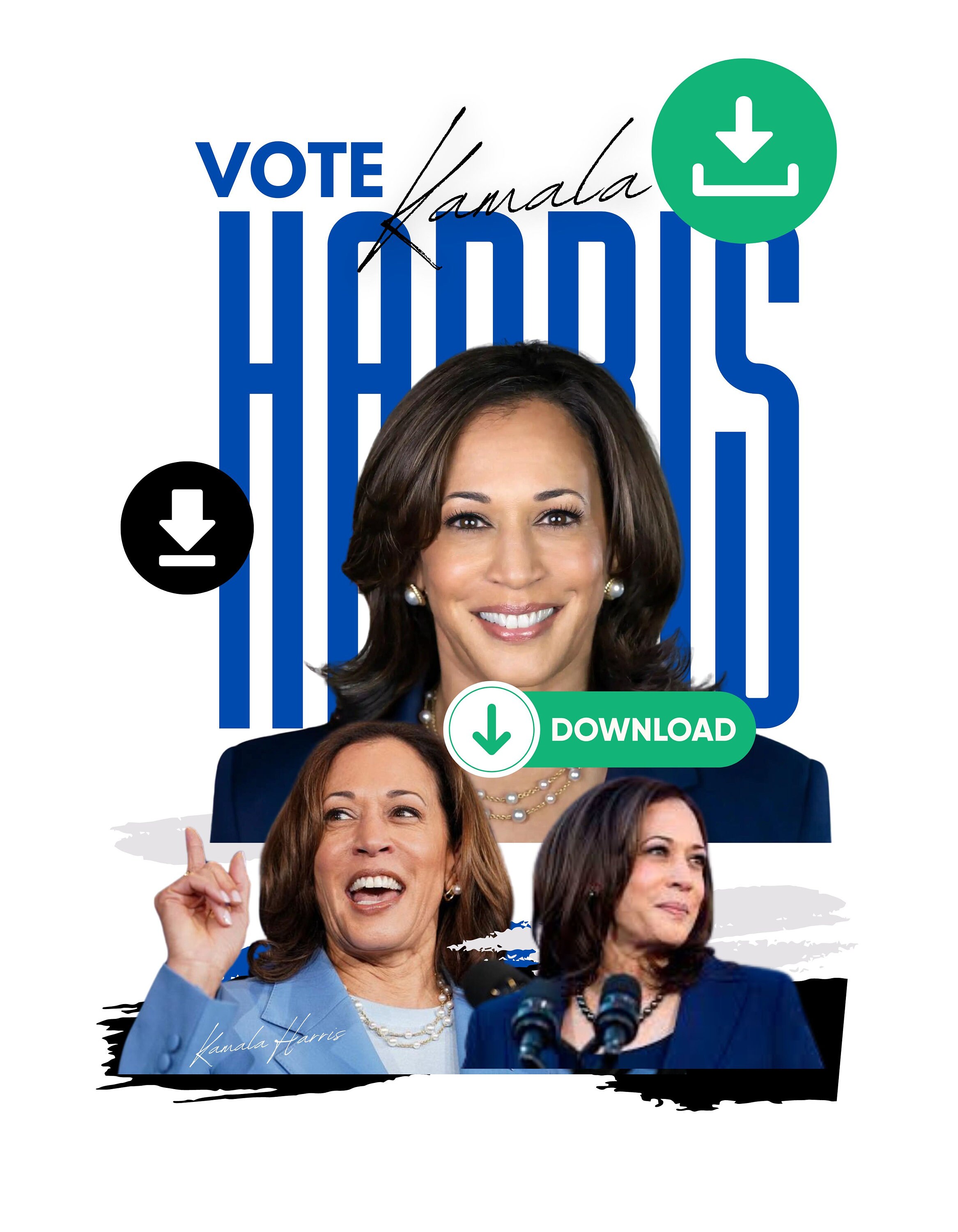 Vote Kamala Harris Digital Download, 2024 Png, Kamala Harris for President, Democrats Png, Vice