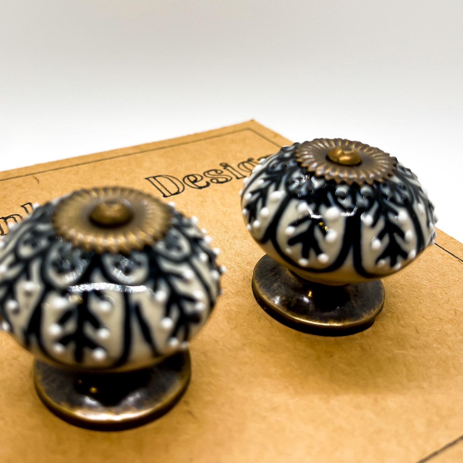 Set of 2 Boho Knobs & Pulls for / Dresser Kitchen Etsy