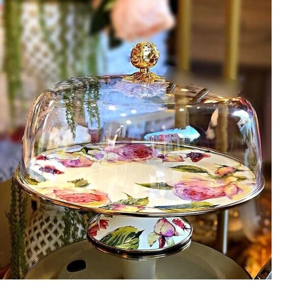 Cake Stand With Dome Etsy