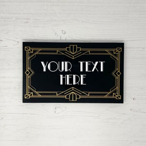 Personalised Art Deco Bedroom Door/Desk/Wall Decor/Wedding/Bar Sign