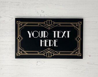 Personalised Art Deco Bedroom Door/Desk/Wall Decor/Wedding/Bar Sign