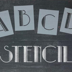 Reusable Art Deco Style Craft Alphabet Letter A-Z and Number 2.5 in (6.5 cm) Stencil Pack