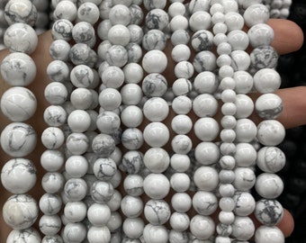 White Howlite Beads: 6mm-12mm DIY Jewelry Making Supplies