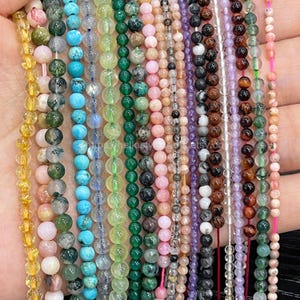 Natural Crystal Round Beads: 2mm-3mm Gemstone Beads for DIY Jewelry