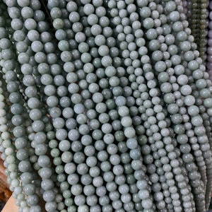 PONABEADIY 120 Stück Weiße Jade Perlen 6mm - Natürliche Edelsteinperlen Für Schmuckherstellung