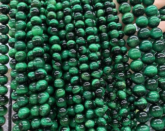 Grüne Tigeraugen Perlen: AAA Grade Edelstein, 15,5 "Strang