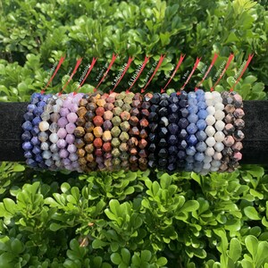 8MM Faceted Crystal Bracelet: Star Cut Gemstone, Healing Crystals