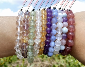 8 MM Kristallarmband: Rundes Edelstein-Dehnbares Heilarmband