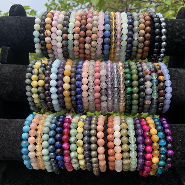 61 Kinds Of 8MM Crystal Bracelet, Round Beads Bracelet,Gemstone Stretchy Bracele, Healing Crystal Bracelet, Gift Crystal Bracelets.