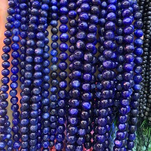 Cuentas naturales de cianita, cuentas redondas de cianita azul, cuentas sueltas de cristal, hebra completa de piedra preciosa redonda al por mayor de 15.5 &quot;