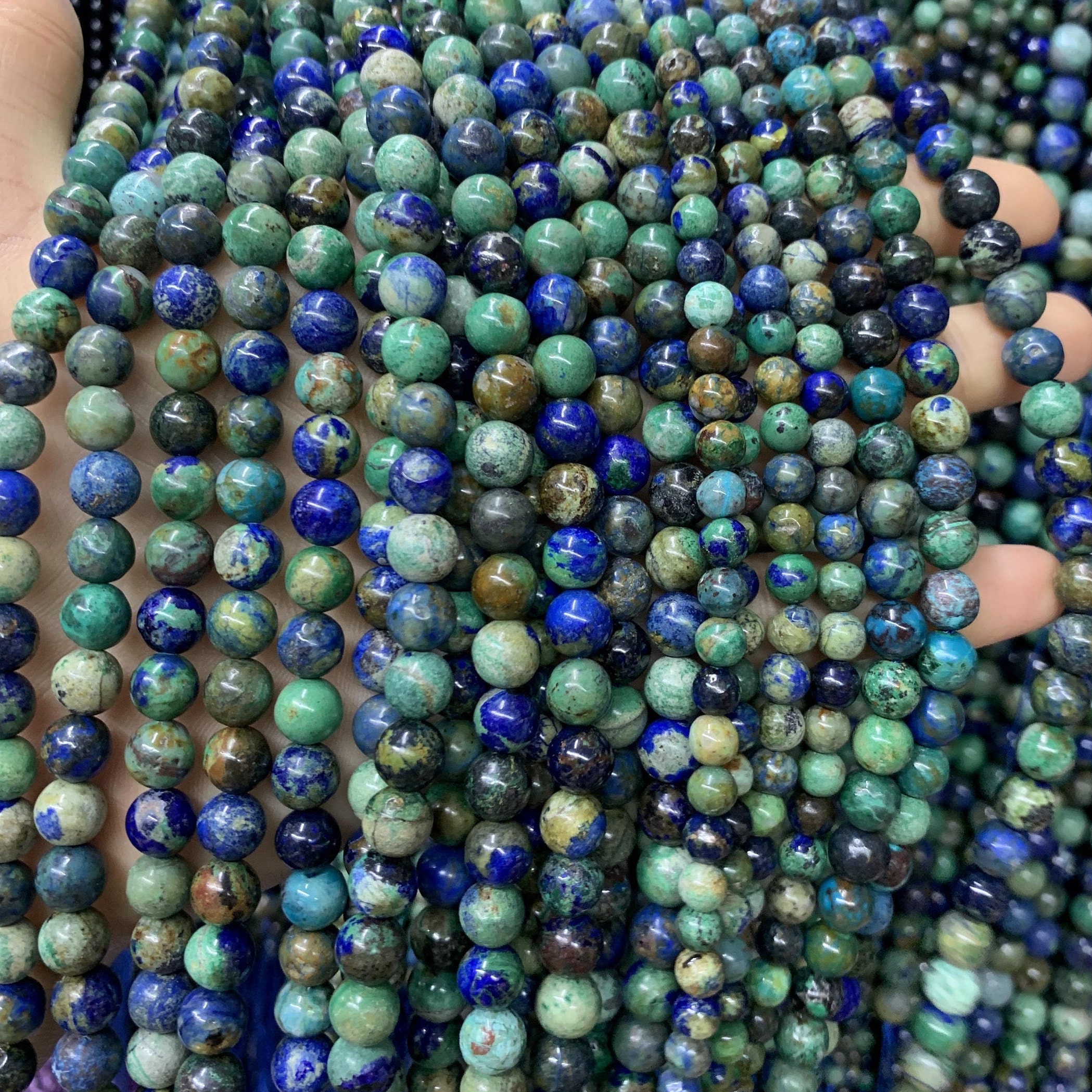 Natural Phoenix Lapis Lazuli Beads: AA Grade Gemstone, 15.5