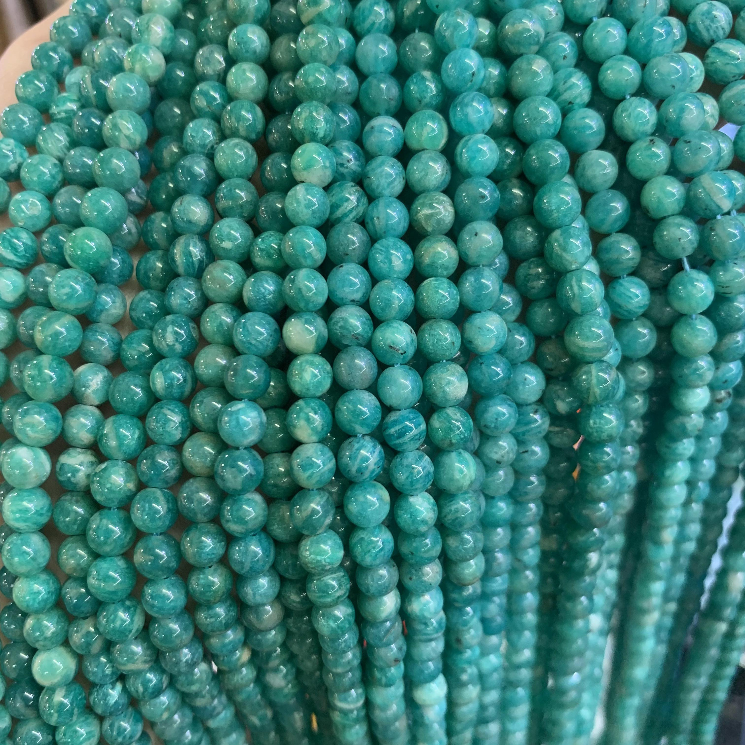 Perle Rotonde Di Amazzonite Russa Naturale Da 4 Mm, 5 - Foto 3