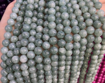 Burma-farbige Jade-Perlen: Strang 6 mm-12 mm