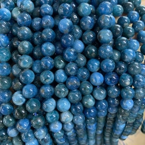 Natural Blue Apatite Beads, Healing Energy Gemstone,  DIY Jewelry Making Design, Loose Beads Bulk Lot Options