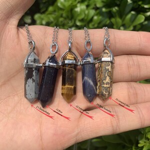 35 kinds,Natural Crystal Point Pendant,Hexagon Healing Point Pendant,Healing Gemstone,Handmade Gemstone Necklace,Gift Crystal Necklace image 5