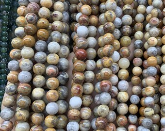 Multicolor Crazy Lace Agate Beads: Round Gemstone Jewelry Making