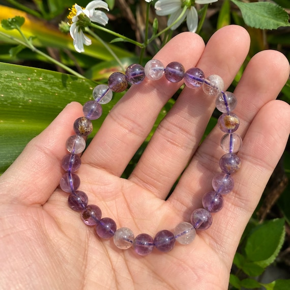 AMETHYST PHANTOM BEADED Bracelet 8mm AAA+ Tranquility / Intuition / Wisdom  $27.91 - PicClick AU