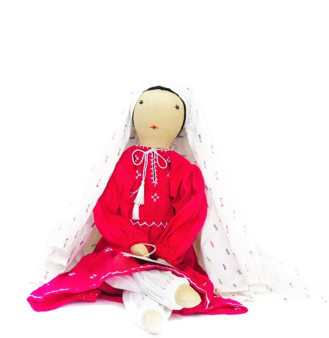 Handmade Doll Afghan Lady with White Veil H47cm Fair Trade / Etsy