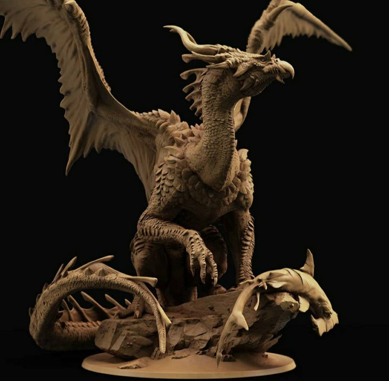 Bronze Dragon Miniature by Lord of the Print 3D Printed Dnd Etsy