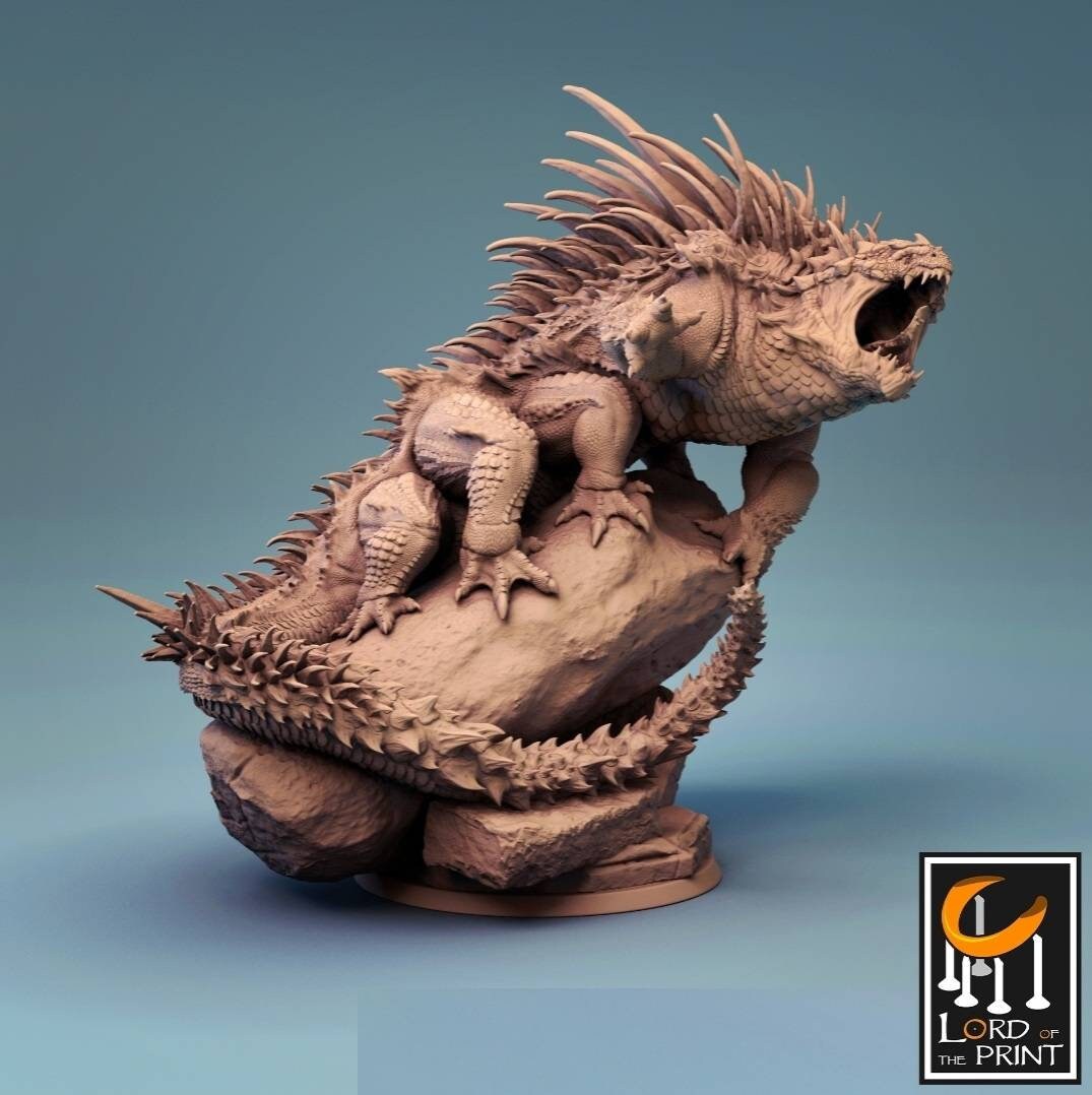 Basilisk Miniature by Lord of the Print 3D Printed Dnd Mini Etsy